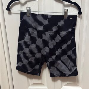 Pink Victorias Secret Black and Gray Checkered Cycling Shorts